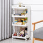 Plastic Geometric Bookcase Contemporary Style Open Back Shelf with Wheels