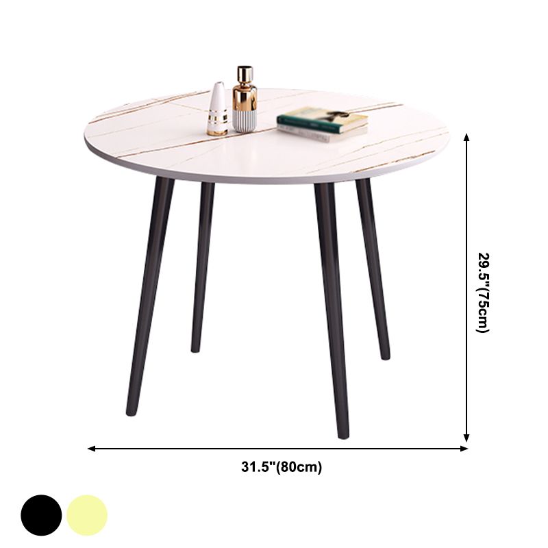 Round Shape 4 Legs Modern Dining Table White Fixed Table of Sintered Stone Clearhalo ' dining_table' 'Dining Tables & Seating' 'Dining Tables' 'furn' 'furn_dining_table' 'Furniture' 'furniture_dining_table' 'Kitchen & Dining Furniture' 'kitchen&dining_furn' 'kitchen' 'kitchen_dining_table' 1200x1200_a8454070-5864-4b54-bd10-c35bd4e9374f
