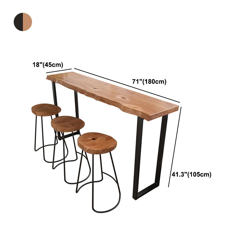Brown Modern Style Table Solid Wood and Iron Milk Tea Shop Bar Table Clearhalo 'Bar Furniture' 'Bar Tables' 'bar_tables' 'furn' 'furn_bar_tables' 'Furniture' 'furniture_bar_tables' 'Kitchen & Dining Furniture' 1200x1200_a846954a-e92b-4e79-a26b-af23488dad31