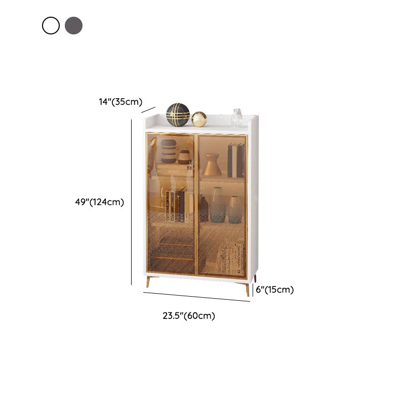 Moderner Glastür -Server Holzdinnerserverkabinett ohne LED -Leuchten