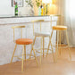 Glam Low Back Footrest Barstool Matte Finish Leather Reception Stool Clearhalo 'Bar Furniture' 'Bar Stools' 'bar_stools' 'furn' 'furn_bar_stools' 'Furniture' 'furniture_bar_stools' 'Kitchen & Dining Furniture' 1200x1200_a84ad7b5-0b0a-40dd-83b6-68c855c3f7f6