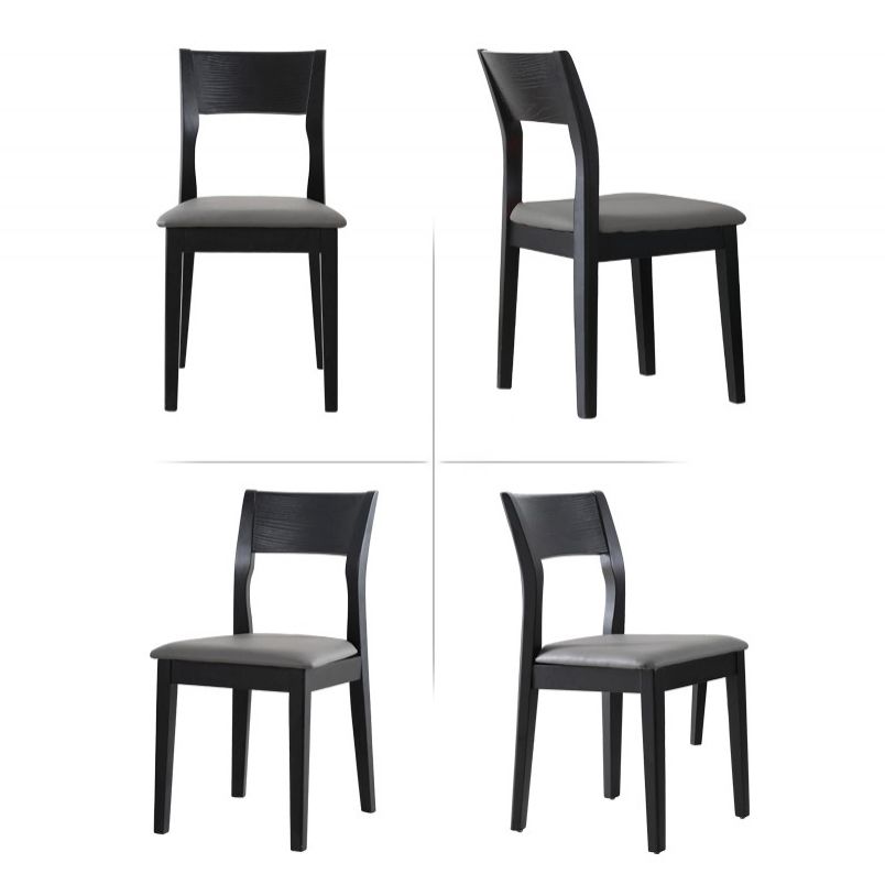 Contemporary Dining Chair 16'' Wide Open Side Chair with 4 Black Wood Legs for Home Use Clearhalo ' kitchen&dining_furn' 'Dining Chairs' 'Dining Tables & Seating' 'dining_chair' 'furn' 'furn_dining_chair' 'Furniture' 'furniture_dining_chair' 'Kitchen & Dining Furniture' 'kitchen' 1200x1200_a84eb357-76b8-420a-b381-bc5d714abfbe