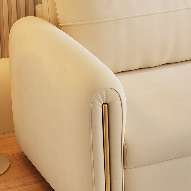 32" Wide Scandinavian Sofa Futon White Foldable Sleeper Sofa