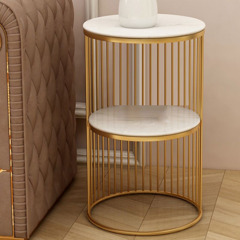 Moderne nachttafel stenen accenttafel nachtkastje met 2 planken voor woonkamer