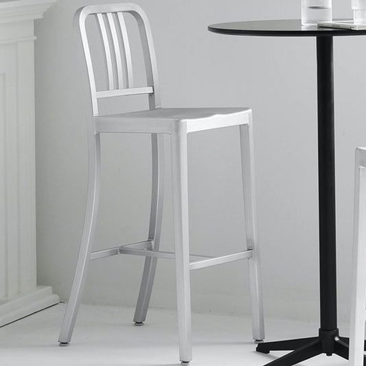 Contemporary Metal Backrest Counter High Stool in Silver for Home Use Clearhalo 'Bar Furniture' 'Bar Stools' 'bar_stools' 'furn' 'furn_bar_stools' 'Furniture' 'Kitchen & Dining Furniture' 1200x1200_a8513518-3977-4966-8c1b-e03f0db8033e