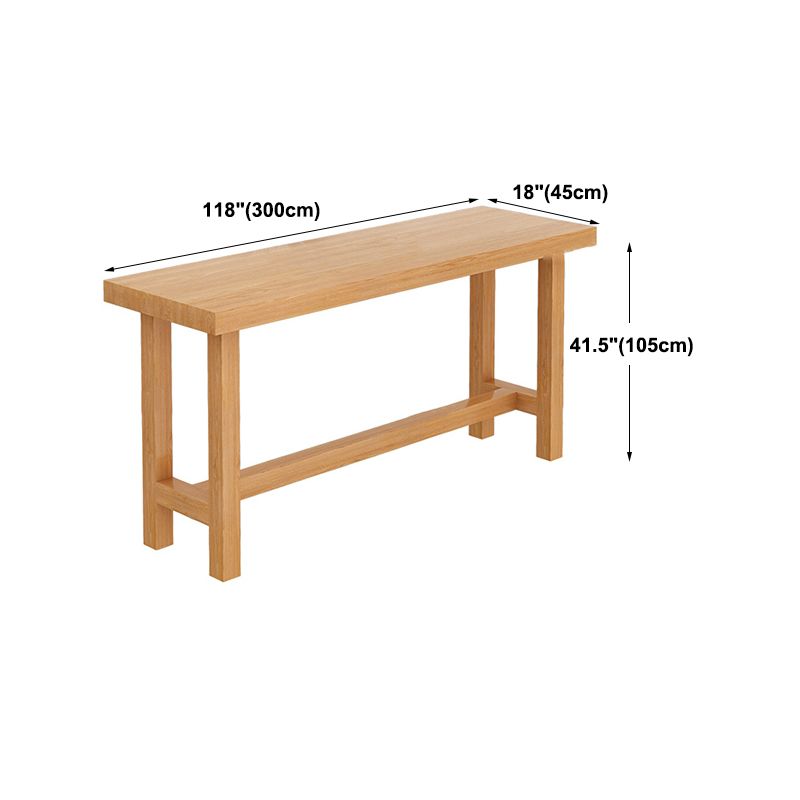 Modern Beige Wood Bar Dining Table Rectangle Indoor Bistro Table with Footrest Clearhalo 'Bar Furniture' 'Bar Tables' 'bar_tables' 'furn' 'furn_bar_tables' 'Furniture' 'furniture_bar_tables' 'Kitchen & Dining Furniture' 1200x1200_a8517ed9-9fec-4fc4-a8f0-34c54d235c94