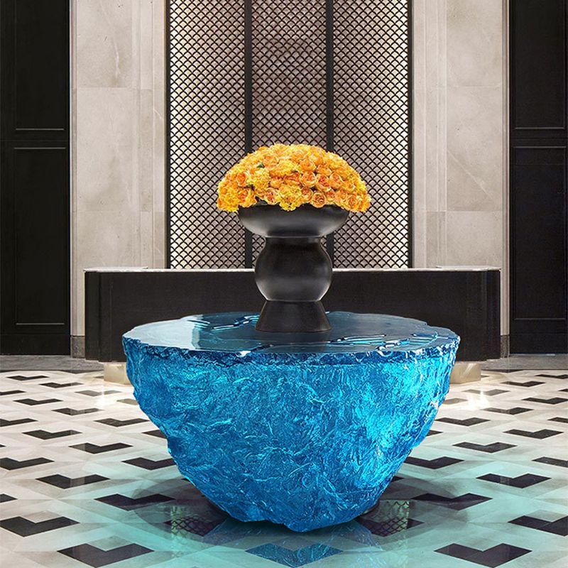 Resin Coffee or End Table Contemporary Round Top with Solid Base Clearhalo 'Coffee & Accent Tables' 'Coffee Tables' 'coffee_tables' 'furn' 'furn_coffee_tables' 'Furniture' 'Living Room Furniture' 1200x1200_a851ae32-14e4-46a6-bb69-1e090332a590