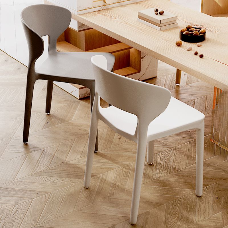 Silla de plástico moderna abierta silla de comedor interior para comedor para comedor