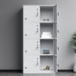 Metal Modern Hinged Door Cabinet Grey Storage Cabinet for Home Clearhalo 'Armoires & Wardrobes' 'armoires_wardrobes' 'Bedroom Furniture' 'furn' 'furn_armoires_wardrobes' 'Furniture' 1200x1200_a853f7ea-c2ca-4614-b149-dee367c5bc40