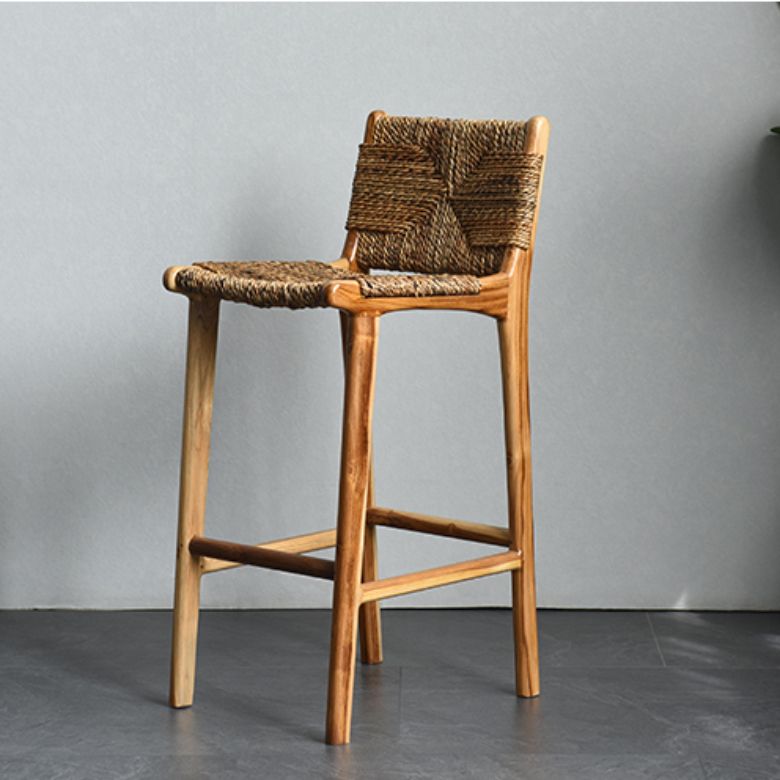 Solid Wood Counter Bar Stool Armless Counter Height Stools with Footrest Clearhalo 'Bar Furniture' 'Bar Stools' 'bar_stools' 'furn' 'furn_bar_stools' 'Furniture' 'Kitchen & Dining Furniture' 1200x1200_a8542f85-4f9e-4420-9c48-ff708881ef58