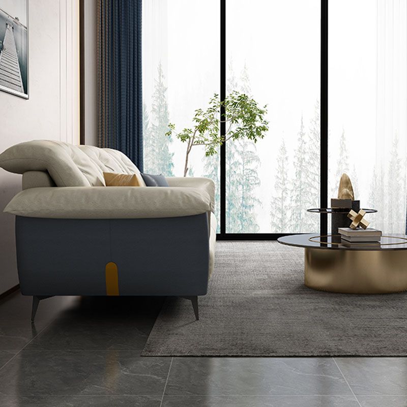 Sewn Pillow Back Sofa Modern Style 34.64" H Faux Leather Sofa Clearhalo 'furn' 'furn_sofas' 'Furniture' 'Living Room Furniture' 'Sofa' 'sofas' 1200x1200_a859bcd6-c524-43aa-83a4-85b54f2339d0