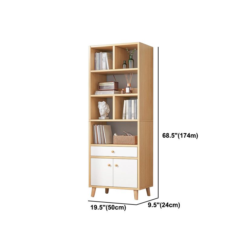 Wood Bookshelf Scandinavian Style Bookcase for Home Office and Study Room Clearhalo 'Bookcases' 'furn' 'furn_bookcases' 'Furniture' 'furniture_bookcases' 'Office Furniture' 1200x1200_a859cff6-94e4-40df-b92d-592e1788a915