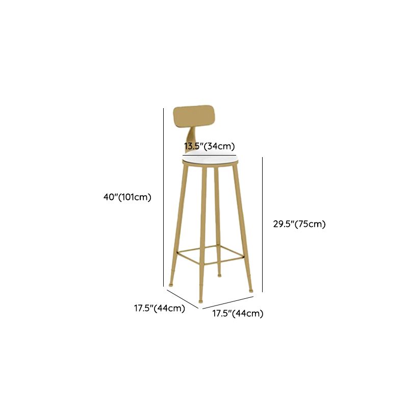 Glamouröser runder Esshocker Low Rückenstühle mit goldener Metallbasis