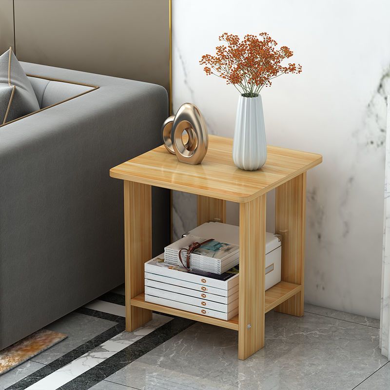Contemporary Wooden Side Table One Shelf End Table With Four Legs Clearhalo 'Coffee & Accent Tables' 'End & Side Tables' 'end_side_table' 'end_side_tables' 'furn' 'furn_end_side_tables' 'Furniture' 'furniture_end_side_table' 'Living Room Furniture' 1200x1200_a85c9b8a-6941-4261-81c7-87dcf5781e83
