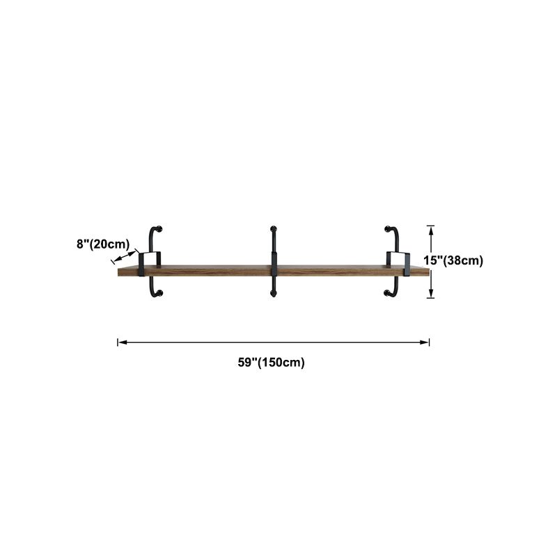 Contemporary Pine Solid Wood Bookcase Wall Mounted Metal Frame Closed Back Bookshelf Clearhalo 'Bookcases' 'furn' 'furn_bookcases' 'Furniture' 'Office Furniture' 1200x1200_a8602801-6ca2-4940-a111-85e183473662