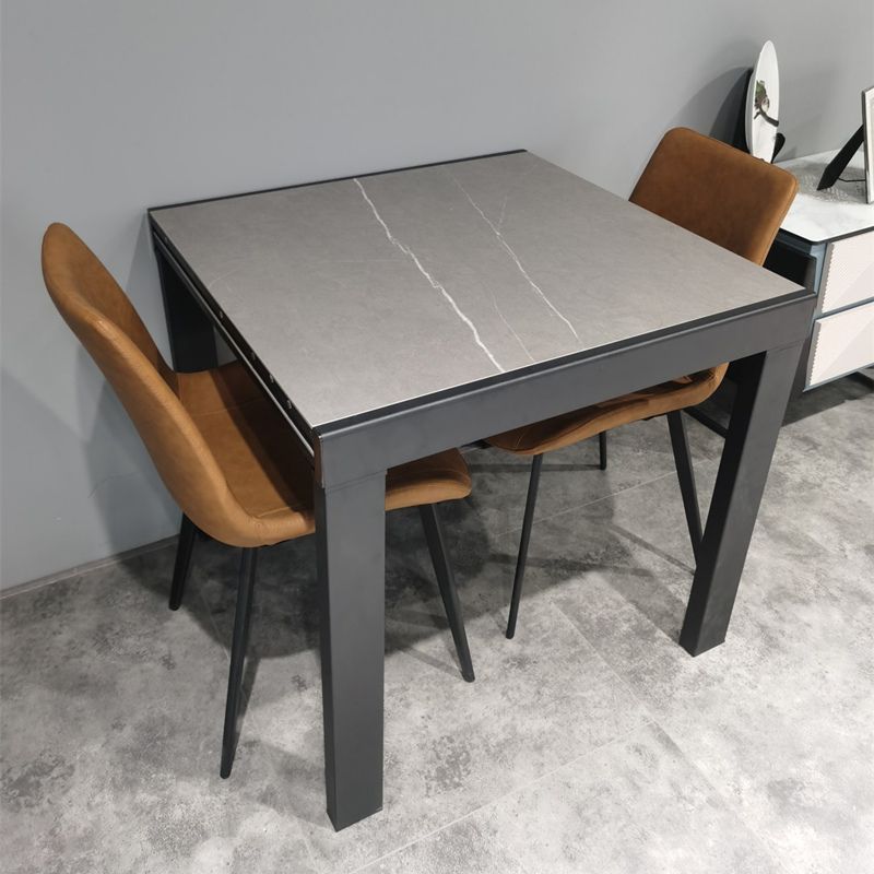 Industrial Square 31.5"W Dinner Table Stone Extendable Dining Room Collection