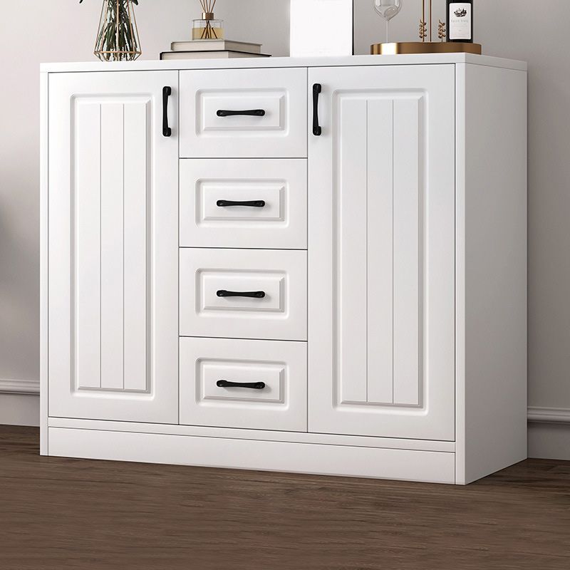 Contemporary White Wooden Accent Cabinet with Doors and Drawers Clearhalo 'Cabinets & Chests' 'cabinets_chests' 'furn' 'furn_cabinets_chests' 'Furniture' 'Living Room Furniture' 1200x1200_a8634bb7-c53f-47f2-931e-f7df6c7cd7bf