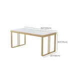 Glam Stone Writing Desk Rechthoekige kantoorbureau met metalen benen