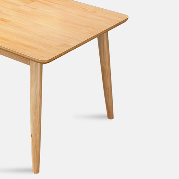 Modern Square Natural Rubberwood Space Saving Dining Table with 4 Legs Clearhalo 'Dining Tables & Seating' 'Dining Tables' 'dining_table' 'furn' 'furn_dining_table' 'Furniture' 'Kitchen & Dining Furniture' 1200x1200_a863cbf5-0f2c-4924-a7fc-db7b830a01b3
