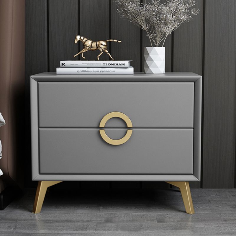 Kunstleder Akzenttisch Nachttisch antikes Finish -Bett Nachttisch