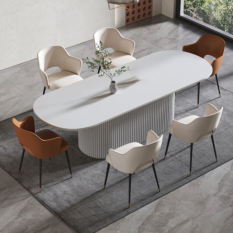 29.25-inch Hoogte Moderne Office Desk Stone Ovaal Writing Desk