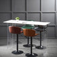 Modern Backrest Rotatable Counter Stool Iron Bar Stool with Cushion and Pedal