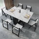 Contemporary Folding Furniture Stone Pedestal Dining Site Table for Home (only Table) Clearhalo 'Dining Tables & Seating' 'Dining Tables' 'dining_table' 'furn' 'furn_dining_table' 'Furniture' 'Kitchen & Dining Furniture' 1200x1200_a865a056-28fd-4d4f-825d-812b0bbfe30c
