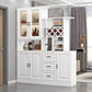 Modern Bar Pulls White and Gray Cabinets Included Wood Accent Cabinet