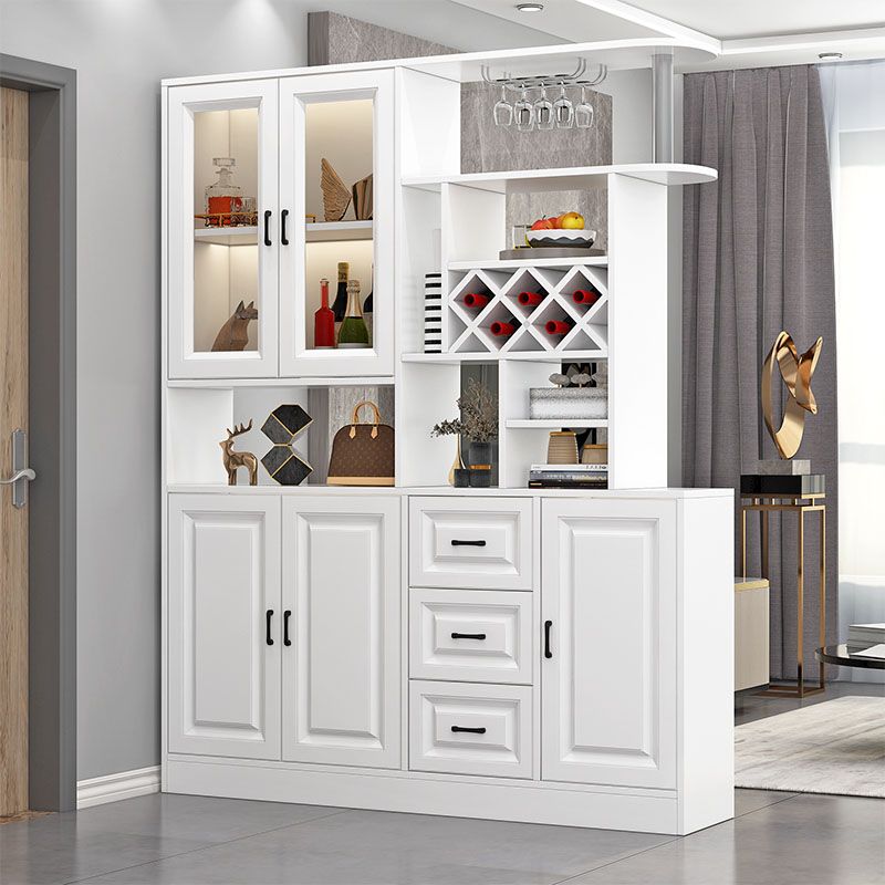 Modern Bar Pulls White and Gray Cabinets Included Wood Accent Cabinet