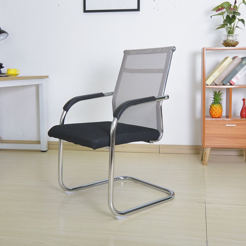 Modern Black Steel Desk Chair with Mid Back and High Back Home Office Chair Clearhalo 'furn' 'furn_office_chair' 'Furniture' 'Office Chairs' 'Office Furniture' 'office_chair' 1200x1200_a866c5fd-1951-4910-b989-3597b9a9cc36