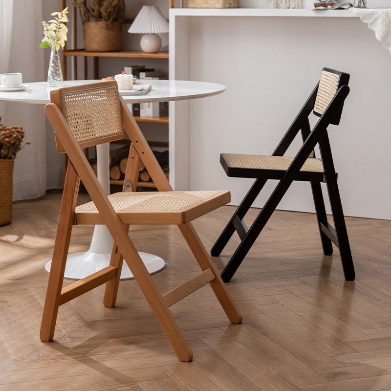 Industrial Wood Home Dining Chair Cane Back Armless Open Back Single Dining Side Chair Clearhalo ' kitchen&dining_furn' 'Dining Chairs' 'Dining Tables & Seating' 'dining_chair' 'furn' 'furn_dining_chair' 'Furniture' 'furniture_dining_chair' 'Kitchen & Dining Furniture' 'kitchen' 1200x1200_a8693c28-392a-40b4-aec4-736d9f0c6a04