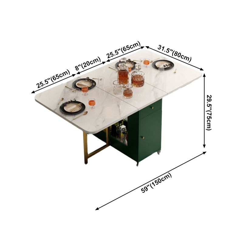 Rectangle Mid-Century Modern Dining Table Drop-Leaf Table with Metal Base Clearhalo ' dining_table' 'Dining Tables & Seating' 'Dining Tables' 'furn' 'furn_dining_table' 'Furniture' 'furniture_dining_table' 'Kitchen & Dining Furniture' 'kitchen&dining_furn' 'kitchen' 'kitchen_dining_table' 1200x1200_a869beb6-7414-46e3-9ba5-bfa0e51262d3