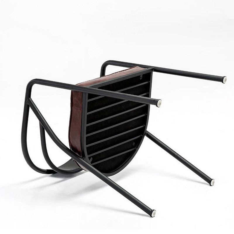 工業用布張りのダイニングチェアメタルオープンバックダイニングチェア