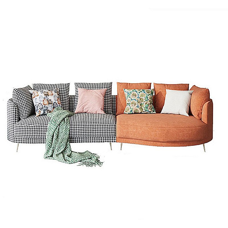 Scandinavian Faux Leather Modular Sofa with Pillowed Back Cushions Clearhalo 'furn' 'furn_sectionals' 'Furniture' 'furniture_sectionals' 'Living Room Furniture' 'Sectionals' 1200x1200_a86d1b48-ebf6-4c50-be0f-db7228f768c5