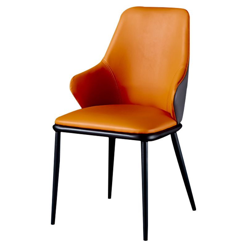 Modern Design Arm Solid Back Dining Chairs Leather Dining Chairs for Home Use Clearhalo ' kitchen&dining_furn' 'Dining Chairs' 'Dining Tables & Seating' 'dining_chair' 'furn' 'furn_dining_chair' 'Furniture' 'furniture_dining_chair' 'Kitchen & Dining Furniture' 'kitchen' 1200x1200_a86de124-0b75-4279-abf7-55b0e1ac578d