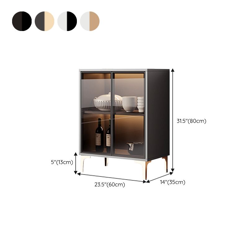 Contemporary Display Stand Faux Wood Storage Cabinet for Dining Room