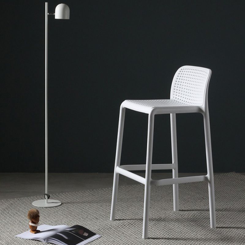 Scandinavian Plastic Barstool Plastic Counter Stool Rectangle Seat in Matte Finish Clearhalo 'Bar Furniture' 'Bar Stools' 'bar_stools' 'furn' 'furn_bar_stools' 'Furniture' 'Kitchen & Dining Furniture' 1200x1200_a86e71d1-9be7-4ecb-bd54-83e98e30ad67