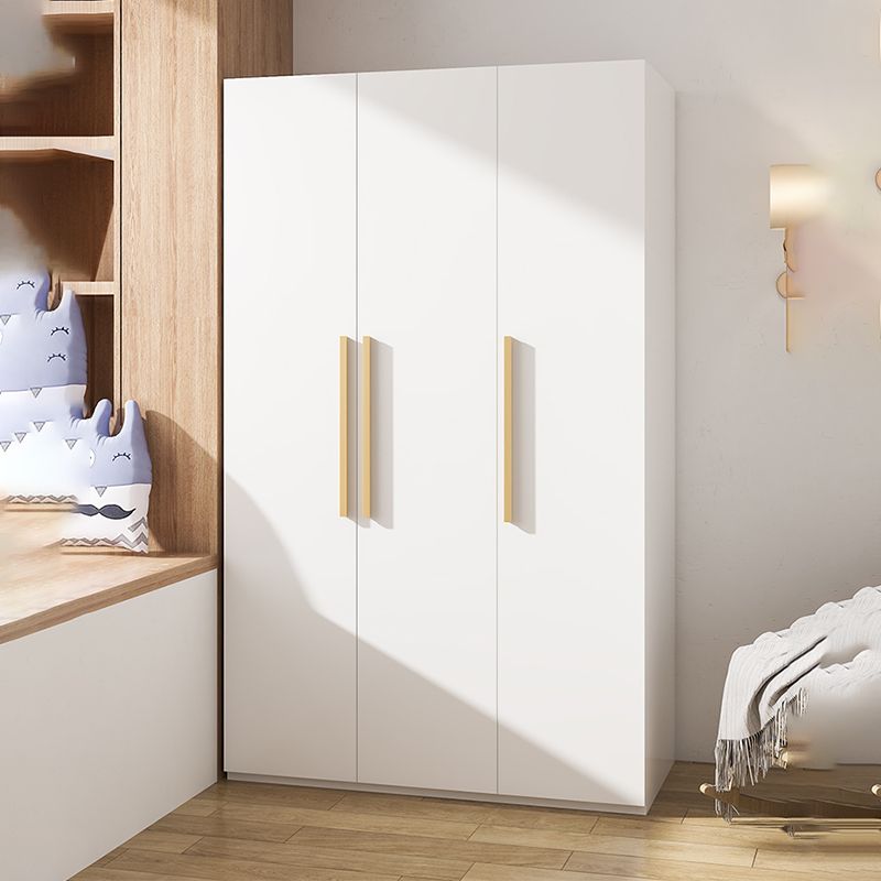 Modern Metal Wardrobe Armoire Freestanding Wardrobe in White Clearhalo 'Armoires & Wardrobes' 'armoires_wardrobes' 'Bedroom Furniture' 'furn' 'furn_armoires_wardrobes' 'Furniture' 1200x1200_a86f355f-9ff7-4c08-8638-df0eaa725596