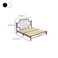 Schwarz/weißes Open-Frame-Bett 50-Zoll-Hochmetallbett mit Kopfteil