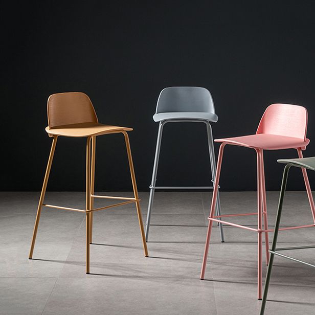 Contemporary Bar Stool Armless Plastic Low Back Counter Chair with Iron Base Clearhalo 'Bar Furniture' 'Bar Stools' 'bar_stools' 'furn' 'furn_bar_stools' 'furniture_bar_stools' 'Kitchen & Dining Furniture' 'kitchen&dining_furn' 'kitchen' 'kitchen_furn' Furniture' 1200x1200_a8703afd-76f4-4edc-8aa5-c3a79f335c31