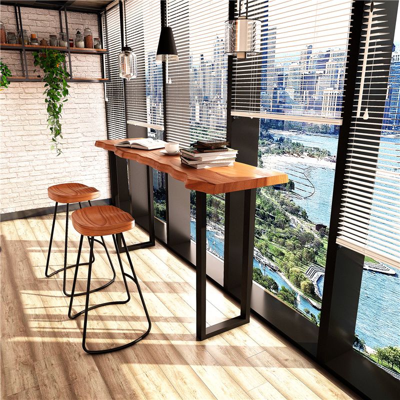 Rectangle Bar Dining Table Contemporary Bar Table with Sled Base Clearhalo 'Bar Furniture' 'Bar Tables' 'bar_tables' 'furn' 'furn_bar_tables' 'Furniture' 'furniture_bar_tables' 'Kitchen & Dining Furniture' 1200x1200_a8711b22-773a-4f09-b6a5-d42924fd98b7