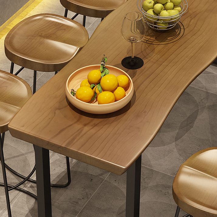 Tavolo da bar per top in legno di pino rettangolo tavolo da barre industriale con doppio piedistallo in nero