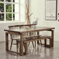 Rectangular Solid Wood Brown Table Modern Furniture with Double Pedestal