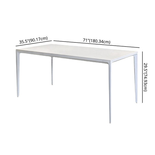 Contemporary Sintered Stone Top Kitchen Dining Set Rectangle Shape Standard Dining Set in White Clearhalo 'Dining Room Sets' 'Dining Tables & Seating' 'dining_room_set' 'furn' 'furn_dining_room_set' 'Furniture' 'furniture_dining_room_set' 'Kitchen & Dining Furniture' 'kitchen&dining_furn' 'kitchen' 1200x1200_a874a528-ee88-4ef9-bcc5-67353d075bf4