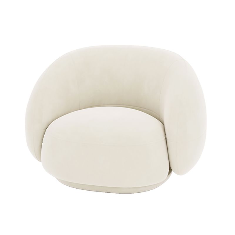 現代的な白い座席クッションリビングルームの湾曲したセッティー