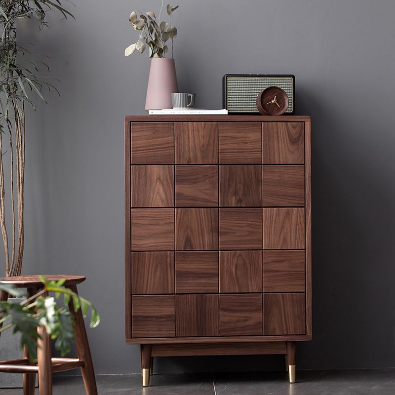 37.40" Tall Wood Accent Cabinet 5-Drawer Rectangular Accent Chest Clearhalo 'Cabinets & Chests' 'cabinets_chests' 'furn' 'furn_cabinets_chests' 'Furniture' 'Living Room Furniture' 1200x1200_a87878df-45cf-421c-ba39-df0151db3dcc