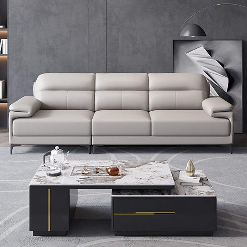 Contemporary Pillowed Back Cushions Sofa/Sectional with Pillow Top Arm Clearhalo 'furn' 'furn_sectionals' 'Furniture' 'furniture_sectionals' 'kitchen' 'kitchen_sectionals' 'Living Room Furniture' 'Sectionals' 1200x1200_a87993de-c9b3-41c0-b4bf-5dd9365cfb30