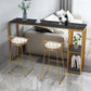 Glamour 1/3 pièces table de bar de bar à table de pierre rectangle avec tabourets hauts pour balcon