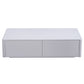 4 Drawers Contemporary Coffee Table in White Solid Wood 13.8" H Cocktail Table