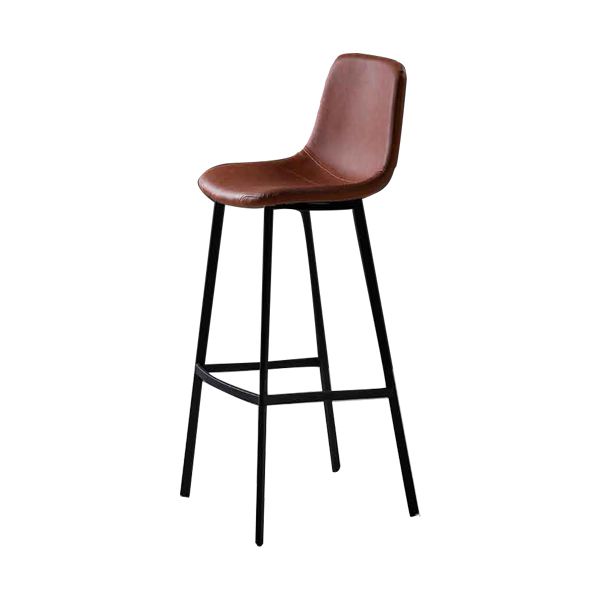 Faux Leather Saddle Seat Barstool Contemporary Armless Bar Stool with 4 Black Legs Clearhalo 'Bar Furniture' 'Bar Stools' 'bar_stools' 'furn' 'furn_bar_stools' 'Furniture' 'Kitchen & Dining Furniture' 1200x1200_a87d530f-a7d7-408a-a477-37b417ae085c